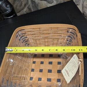 Longaberger Tan Woven Basket with Clear Insert